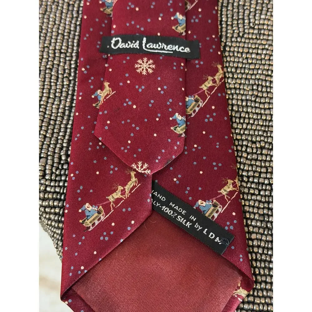 Holiday Necktie Bundle (3 Silk Ties – Santa & Candy Cane Prints)
